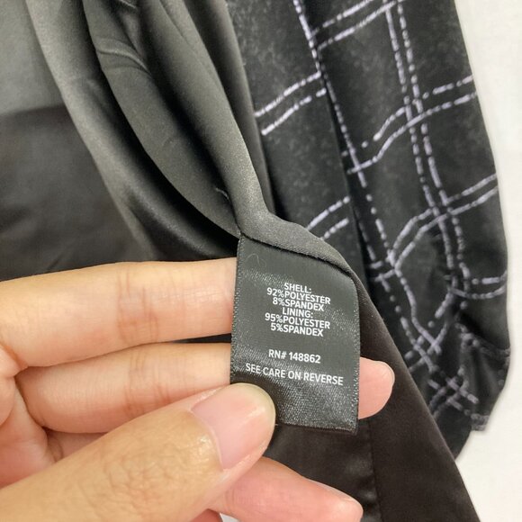TORRID Blazer sz 2X Black White Plaid Print Blazer Open Front 3/4 Ruched Sleeve - Picture 10 of 12